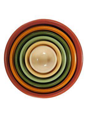Set of 6 Certified International Retro Multicolor Melamine Nesting Mixing Bowls